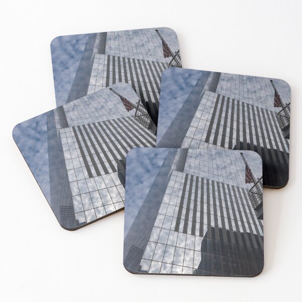 Item preview, Silver and Blue - Cloud Puffs and Glass Skyscrapers designed and sold by Georgia Mizuleva.