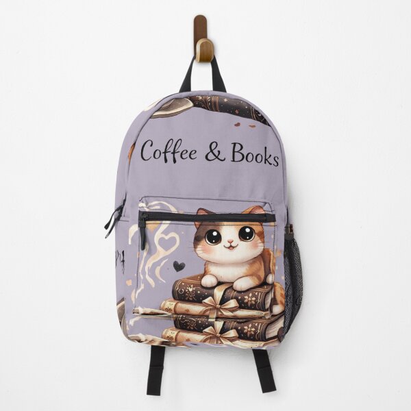 Item preview, Cute Cat Coffee and Books Lover Aesthetic Design designed and sold by PlynGraphics.