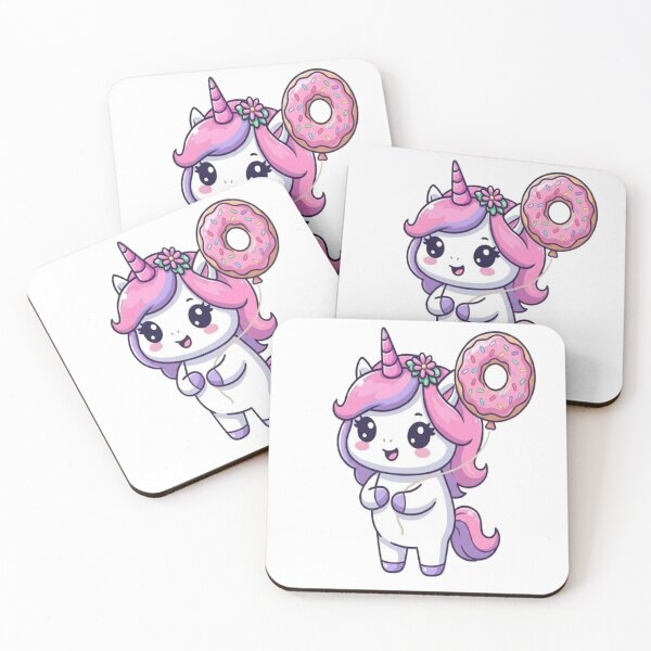 Item preview, Kawaii Unicorn with Donut Balloon designed and sold by Ella_Sketch.