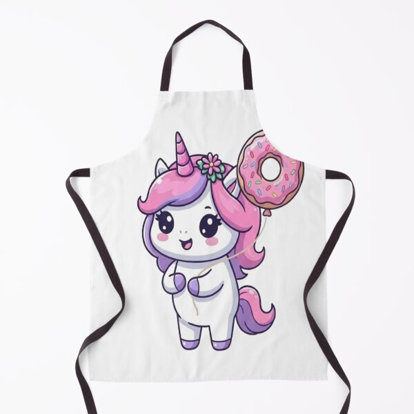 Item preview, Kawaii Unicorn with Donut Balloon designed and sold by Ella_Sketch.