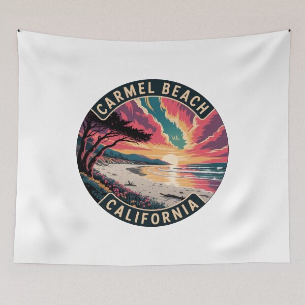 Item preview, Carmel Beach California: Windswept Cypress Sunset designed and sold by CircinusStore.