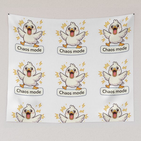 Item preview, Chaos Mode Duck Sticker – Funny Angry Duck Meme Cartoon designed and sold by Dasts Cart.