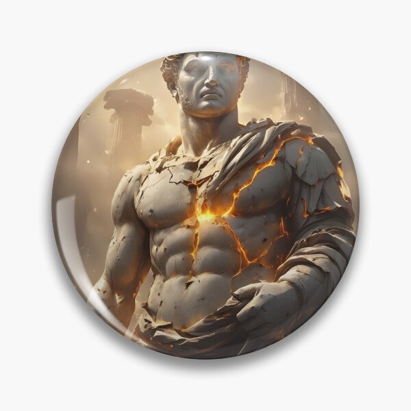 Item preview, Broken Marble Statue with Inner Fire | Epic Roman Stoic Art designed and sold by MouradStudio.
