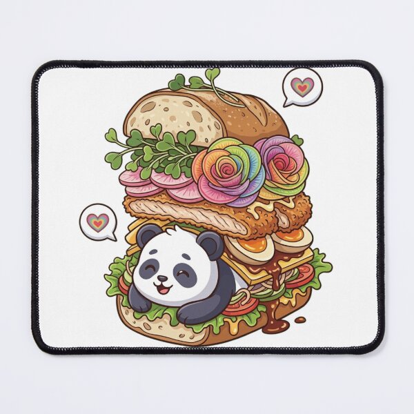 Item preview, Cute Panda Sandwich Lover – Kawaii Foodie Panda Cartoon Design designed and sold by snaperos.