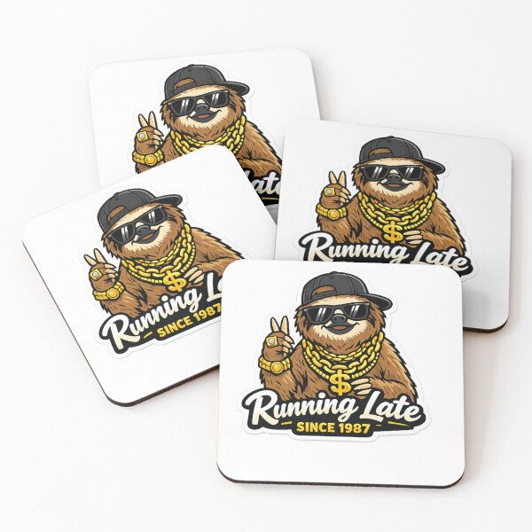 Item preview, Running Late Since 1987 Sloth – Funny Rap Sloth Cartoon designed and sold by EOVM.