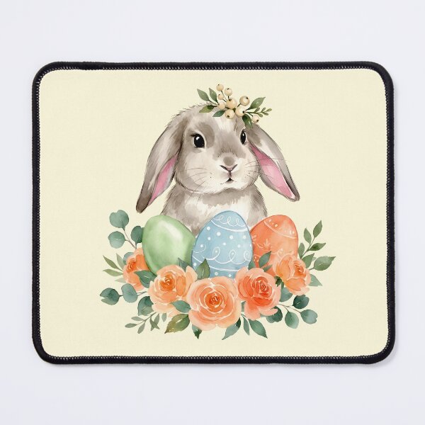Item preview, Cute Watercolor Floppy Ear Easter Bunny Floral designed and sold by Imaginationbeyond.