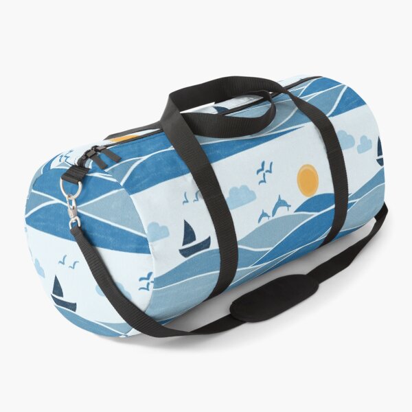 Item preview, Seamless Ocean Waves With Sailboat Dolphins And Sunset designed and sold by DColourMuse.