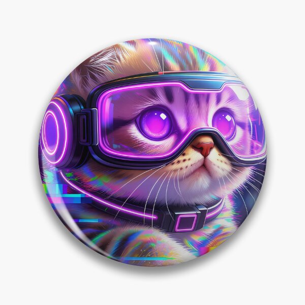 Item preview, Gatito hacker neón designed and sold by Pixelated Meow.