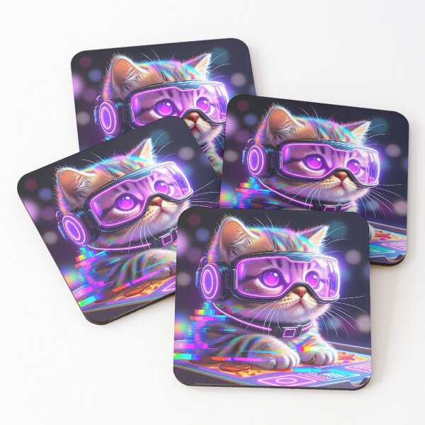 Artikelvorschau, Neon Hacker Kätzchen entworfen und verkauft von Pixelated Meow.