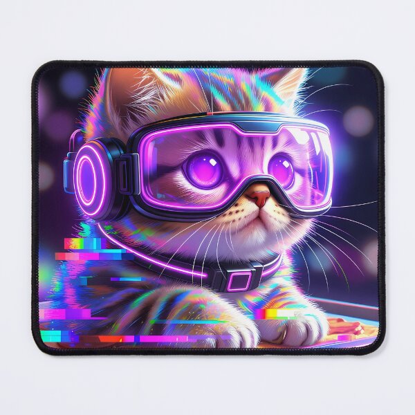 Item preview, Neon Hacker Kitten designed and sold by Pixelated Meow.