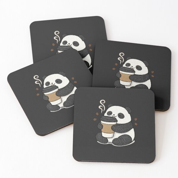 Item preview, Cute Panda Coffee Lover Embroidery Patch Style – Kawaii Panda Drinking Coffee – Cozy Coffee Addict Animal Design designed and sold by ColorSplash123.