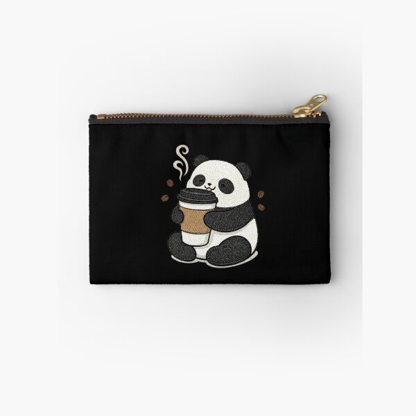 Item preview, Cute Panda Coffee Lover Embroidery Patch Style – Kawaii Panda Drinking Coffee – Cozy Coffee Addict Animal Design designed and sold by ColorSplash123.