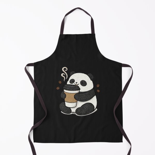 Item preview, Cute Panda Coffee Lover Embroidery Patch Style – Kawaii Panda Drinking Coffee – Cozy Coffee Addict Animal Design designed and sold by ColorSplash123.
