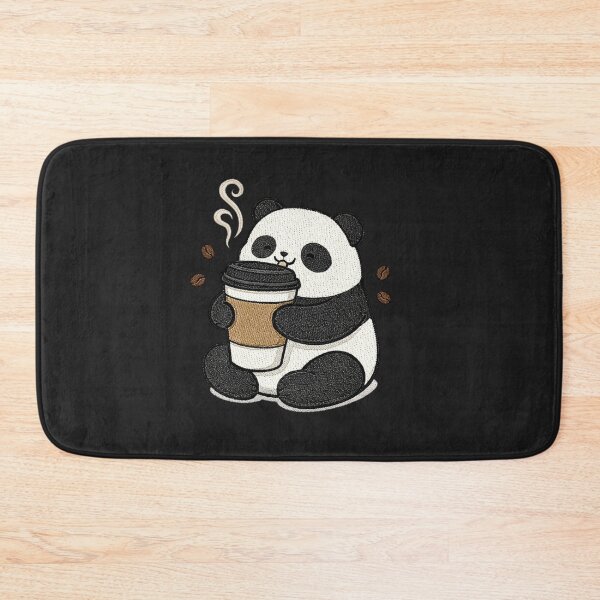 Item preview, Cute Panda Coffee Lover Embroidery Patch Style – Kawaii Panda Drinking Coffee – Cozy Coffee Addict Animal Design designed and sold by ColorSplash123.