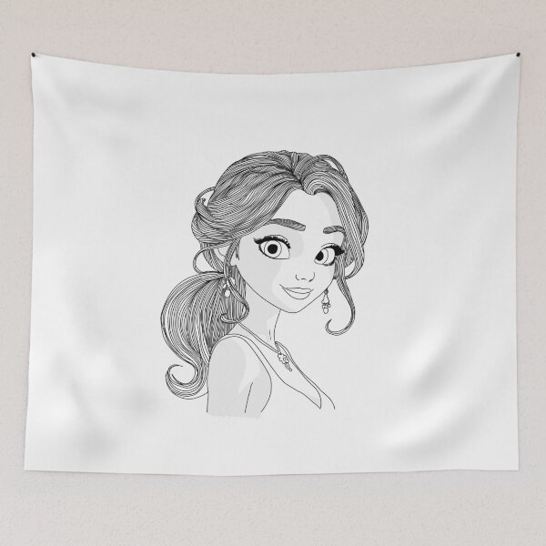 Item preview, Cute Princess Portrait Line Art – Elegant Girl Illustration Sticker designed and sold by randomblink.