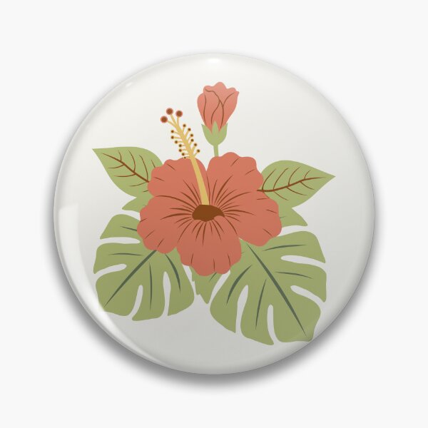 Item preview, Minimalist Terracotta Hibiscus Summer Floral Art designed and sold by The Flat Lab.