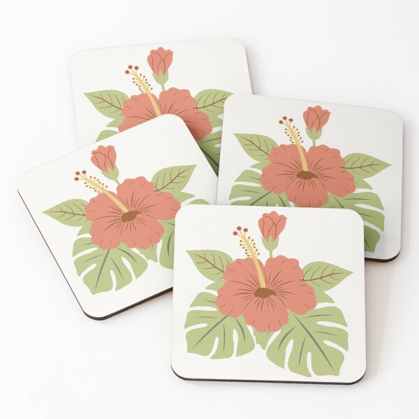Item preview, Minimalist Terracotta Hibiscus Summer Floral Art designed and sold by The Flat Lab.