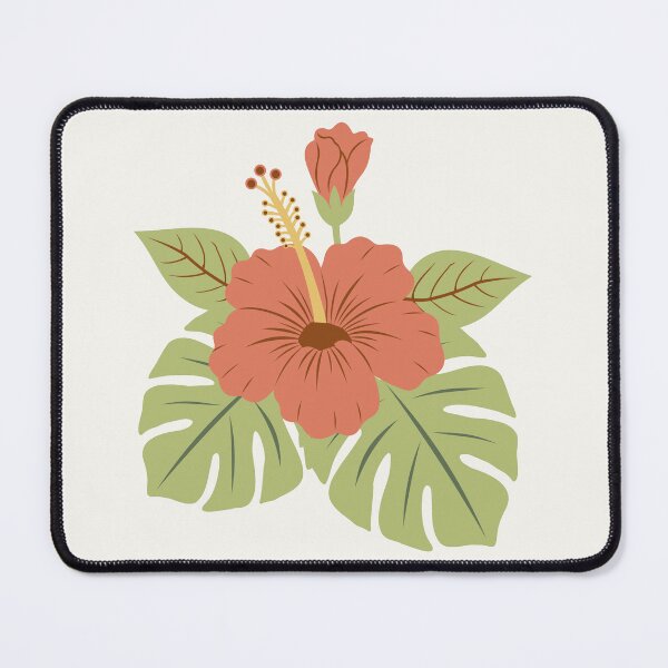 Item preview, Minimalist Terracotta Hibiscus Summer Floral Art designed and sold by The Flat Lab.
