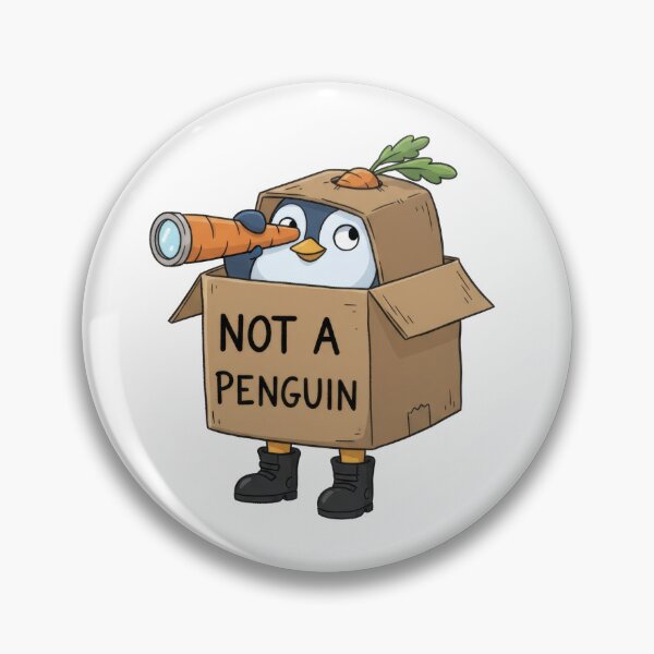 Item preview, Funny cartoon penguin character in silly box disguise designed and sold by Jdee23.