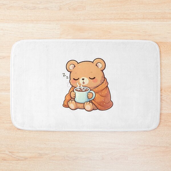 Item preview, Sleepy Cozy Bear With Hot Cocoa Sticker – Cute Kawaii Winter Bear designed and sold by Dasts Cart.