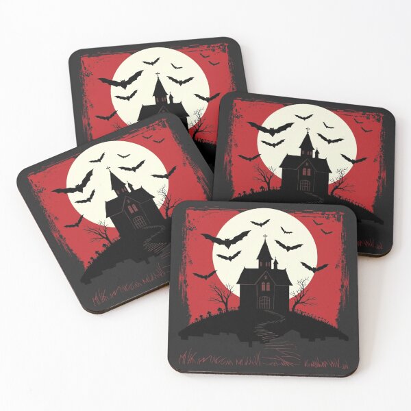 Item preview, Haunted House Under the Blood Moon – Gothic Halloween Art designed and sold by KPDesignLab.