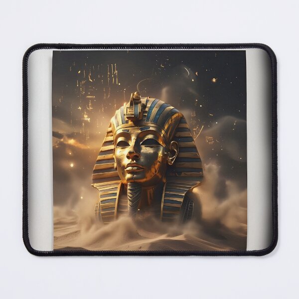 Item preview, Mystical Golden Tutankhamun Mask Emerging from Sand | Ancient Egypt Art designed and sold by MouradStudio.