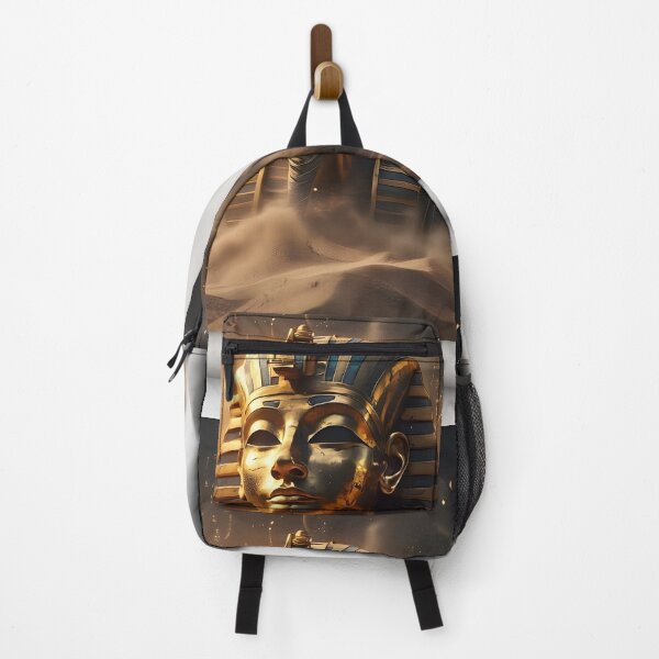 Item preview, Mystical Golden Tutankhamun Mask Emerging from Sand | Ancient Egypt Art designed and sold by MouradStudio.