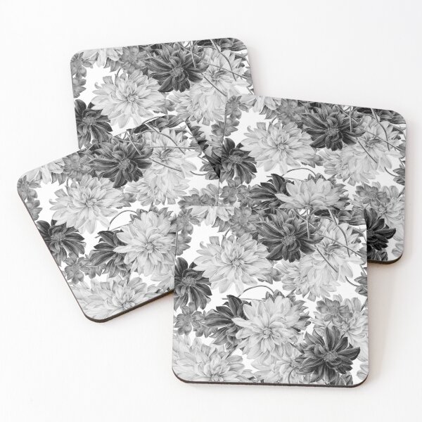 Item preview, Black and White Vintage Flowers  designed and sold by PatternTitan.