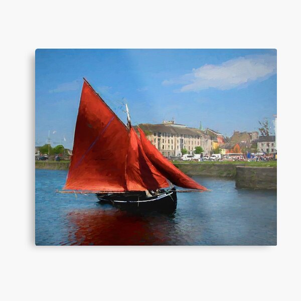 Galway Hooker at Claddagh Metal Print
