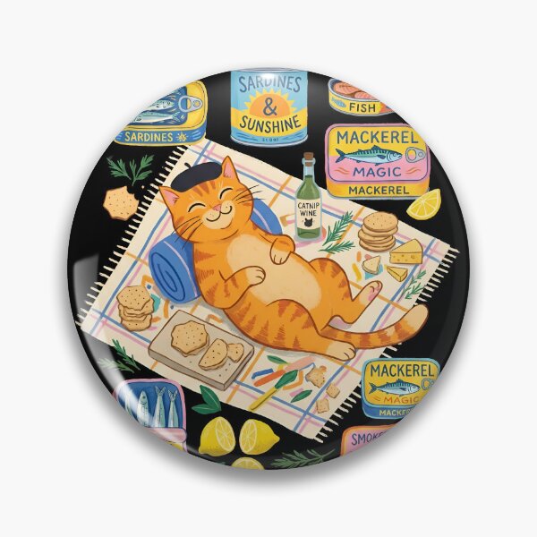 Item preview, Cute Orange Cat Tinned Fish Picnic French Beret designed and sold by Imaginationbeyond.