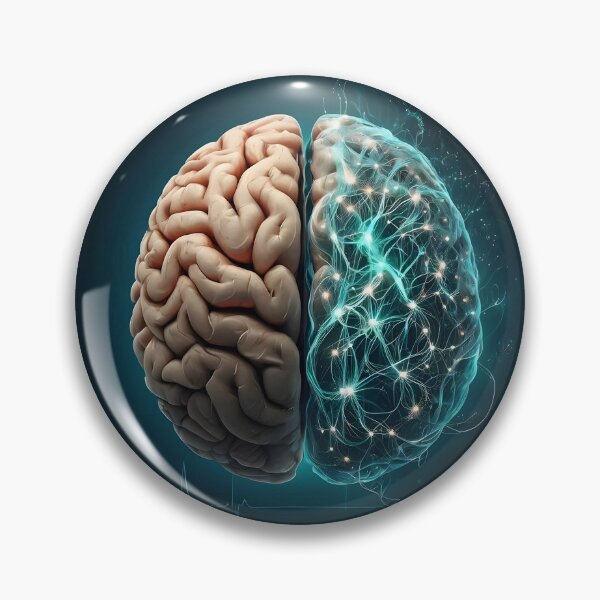 Item preview, Split Brain Anatomy and Glowing Neural Network | Tech & Biology Art designed and sold by MouradStudio.