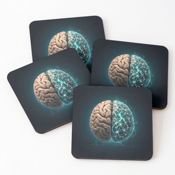 Item preview, Split Brain Anatomy and Glowing Neural Network | Tech & Biology Art designed and sold by MouradStudio.