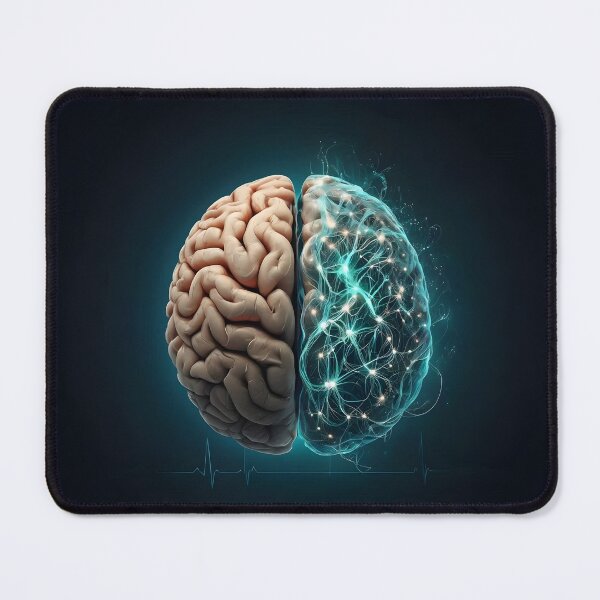 Item preview, Split Brain Anatomy and Glowing Neural Network | Tech & Biology Art designed and sold by MouradStudio.
