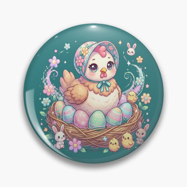Item preview, Cute Hen Sitting on a Nest of Easter Eggs designed and sold by FireOrchid.
