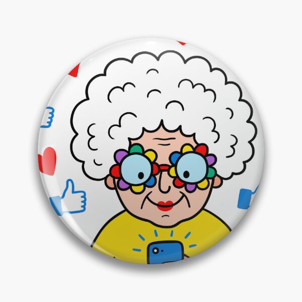 Item preview, Funny Tech Savvy Grandma Smartphone Sticker Vector Illustration designed and sold by DiNata.