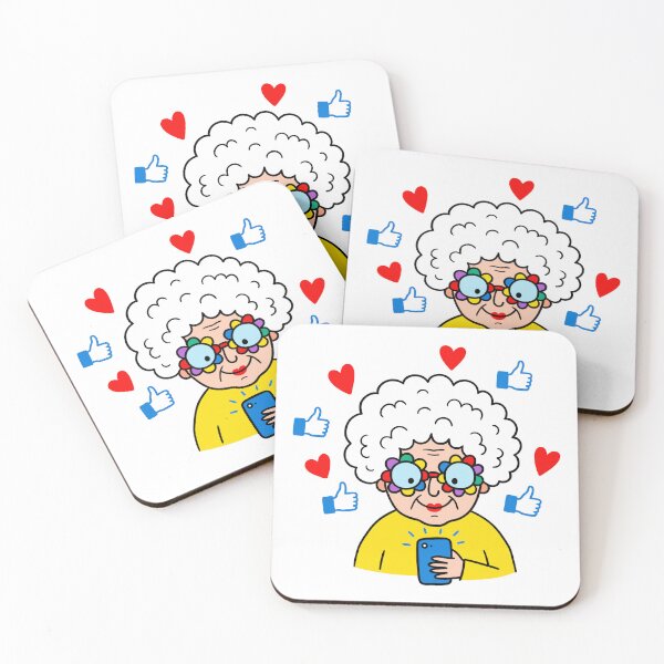 Item preview, Funny Tech Savvy Grandma Smartphone Sticker Vector Illustration designed and sold by DiNata.