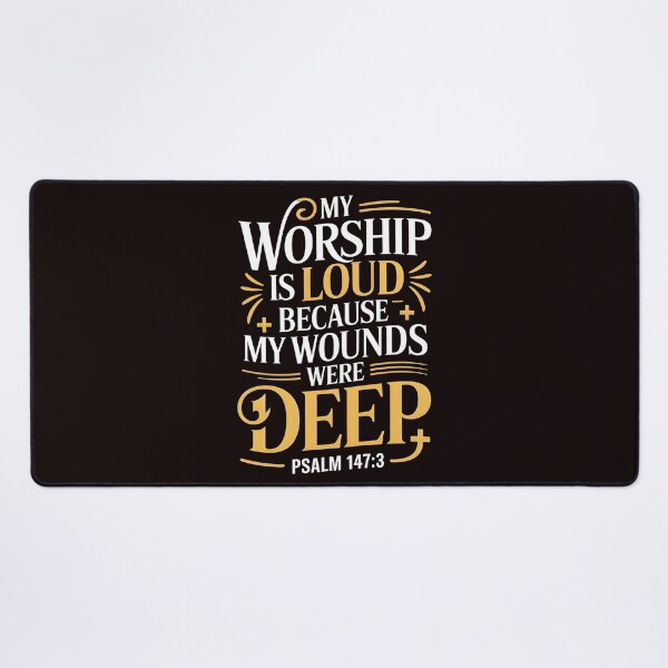 Item preview, My Worship Is Loud Because My Wounds Were Deep Psalm – Christian Psalm 147:3 Religious Design designed and sold by Redgiant87x.