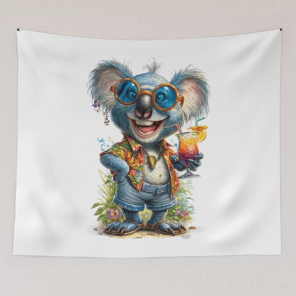Item preview, Stylish Koala with a Colorful Drink in Hand designed and sold by Artessie.