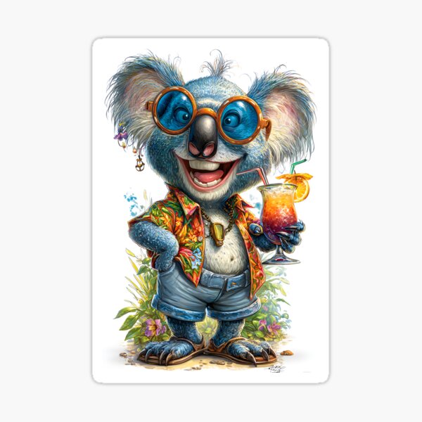 Item preview, Stylish Koala with a Colorful Drink in Hand designed and sold by Artessie.
