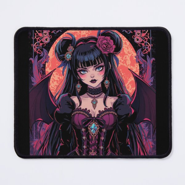Item preview, Gothic Vampire Anime Girl – Dark Moon Goth Aesthetic | Gothic Lolita Fantasy Art designed and sold by ArtBySylvia.