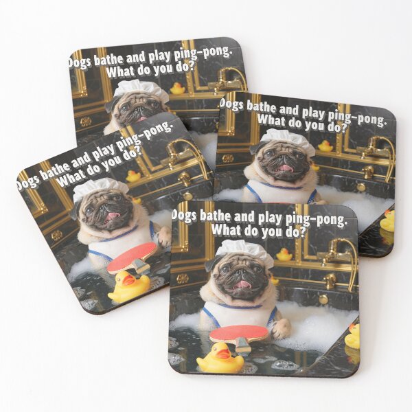 Item preview, Funny Pug Bath Time Table Tennis – Funny Dog Playing Ping Pong T-Shirt Gift designed and sold by OhMyPingCo.