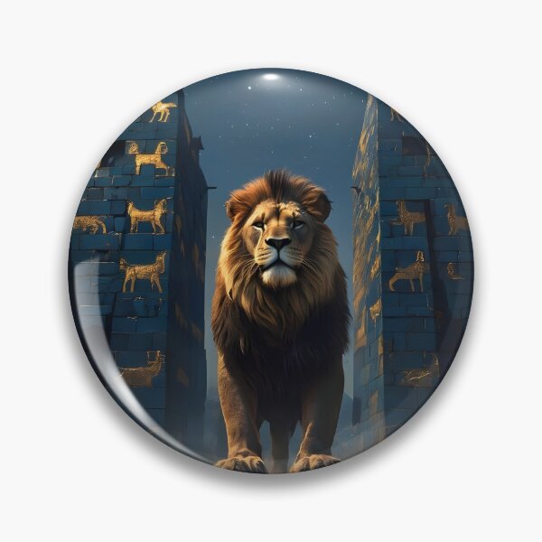 Item preview, Majestic Lion of Babylon Guardian | Ancient Mesopotamian Art designed and sold by MouradStudio.