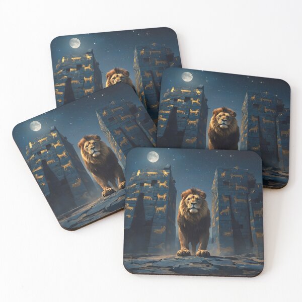Item preview, Majestic Lion of Babylon Guardian | Ancient Mesopotamian Art designed and sold by MouradStudio.