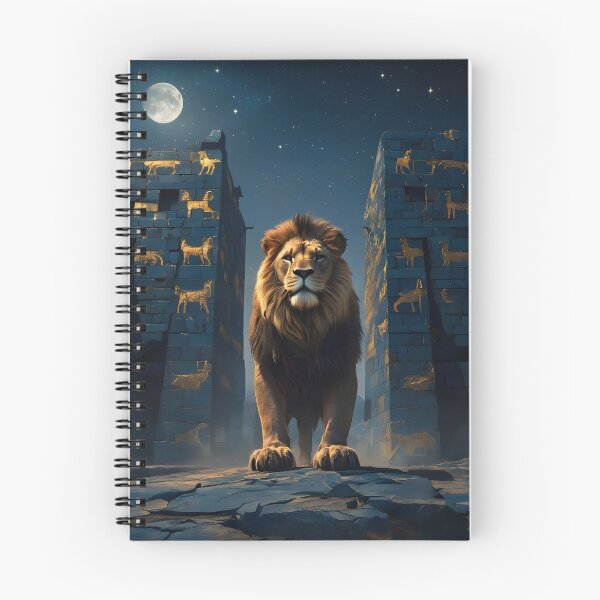 Item preview, Majestic Lion of Babylon Guardian | Ancient Mesopotamian Art designed and sold by MouradStudio.