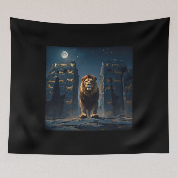 Item preview, Majestic Lion of Babylon Guardian | Ancient Mesopotamian Art designed and sold by MouradStudio.