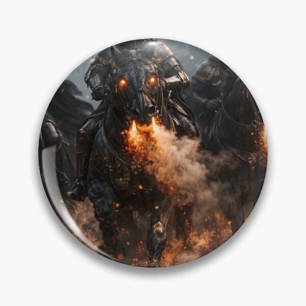 Item preview, Dark Fantasy Knights on Fire Breathing Horses designed and sold by NiceArtsPlace.