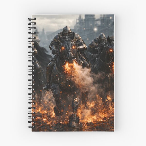 Item preview, Dark Fantasy Knights on Fire Breathing Horses designed and sold by NiceArtsPlace.