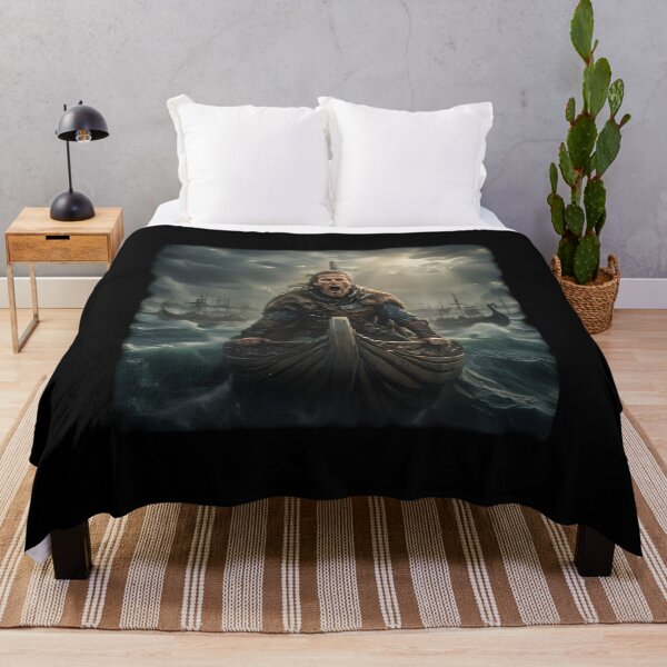 Item preview, Fierce Viking Warrior on Longship in Stormy Sea | Epic Norse Art designed and sold by MouradStudio.