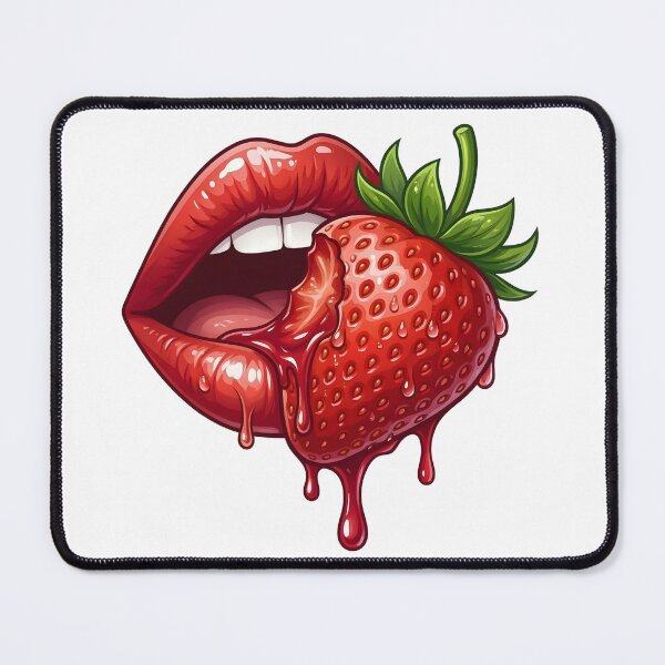 Item preview, Strawberry Lip Cute Juicy Lips Fruit Aesthetic Illustration designed and sold by VGAfanatic.