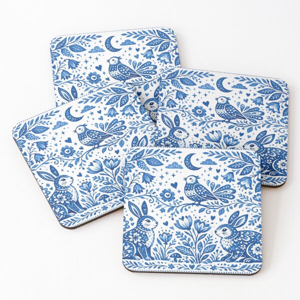 Item preview, Folk poetry in blue and white designed and sold by Sigtrix.
